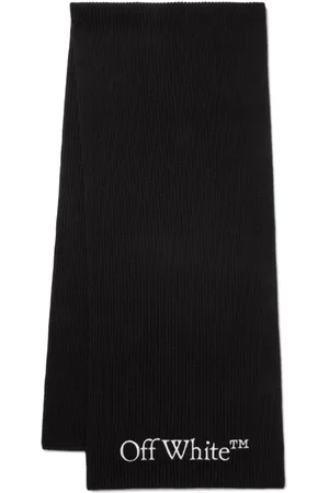 OFF-WHITE Tilbehør, Herre, Sort, ONE SIZE, Uld, Bookish Logo-Knit Halstørklæde
