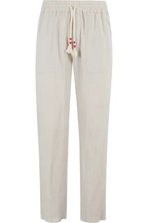 MC2 SAINT BARTH Bukser, Herre, Hvid, M, Linned, Beige Linnedragt med Snøre