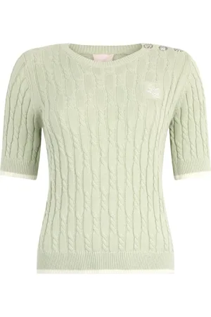Liu Jo Strik, Dame, Grøn, M, Uld, Stilfulde T-shirts og Polos