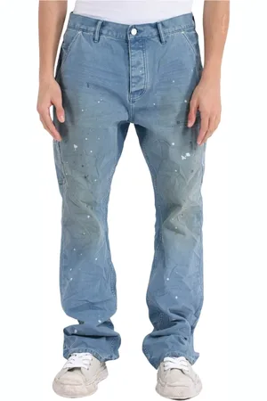 Purple Brand Jeans, Herre, Blå, W32, Denim, Afslappede denim jeans med frynset kant