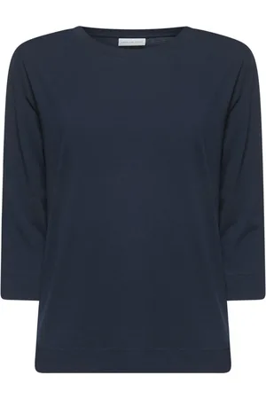 DRIES VAN NOTEN Top, Dame, Blå, S, Bomuld, Blå Bomuld Crewneck Sweater