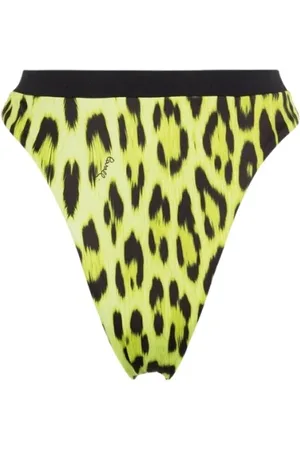 Roberto Cavalli Badetøj, Dame, Grøn, 2XL, Dyremønster Bikini Bund