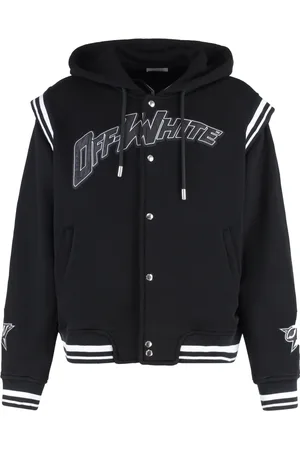 OFF-WHITE Sweathshirts & Hoodies, Herre, Sort, M, Bomuld, Bomulds Hoodie med Ribkant