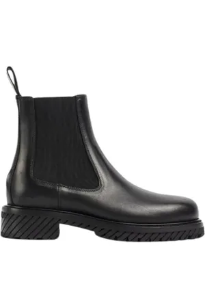 OFF-WHITE Sko, Herre, Sort, 43 EU, Læder, Combat Snørestøvler