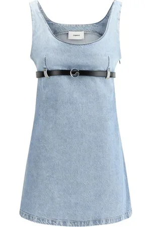 COPERNI Kjole, Dame, Blå, 2XS, Denim, Denim Skift Kjole med Bælte