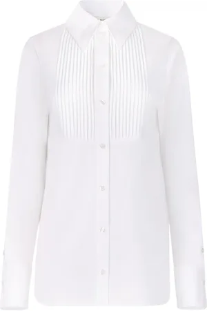 Nina Ricci Bluser & Skjorter, Dame, Hvid, XS, Bomuld, Bomuldsskjorte med smæk