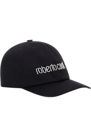 Roberto Cavalli Tilbehør, Dame, Sort, ONE SIZE, Bomuld, Logo Baseball Cap Twill Fabric