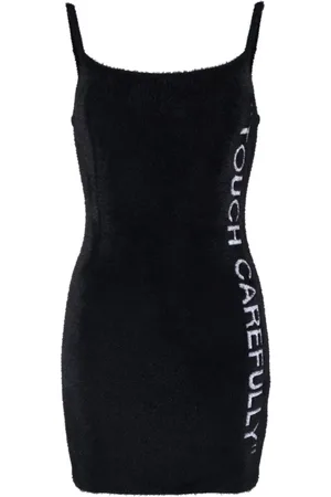 OFF-WHITE Kjole, Dame, Sort, XS, Uld, Fuzzy Mini Kjole