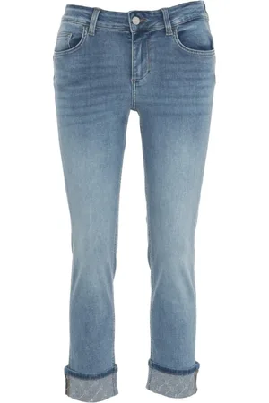 Liu Jo Jeans, Dame, Blå, W30, Bomuld, Blå Skinny Jeans med Ombuk