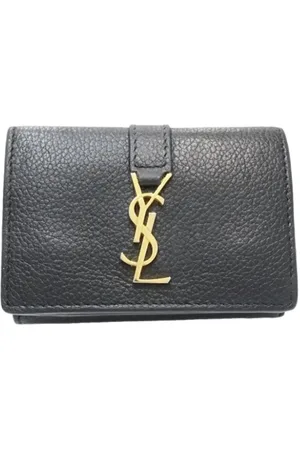 Saint Laurent Pre-owned, Dame, Sort, ONE SIZE, Tyl, Pre-owned Laeder punge