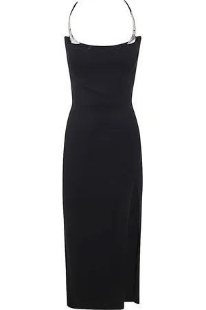 MUGLER Kjole, Dame, Sort, S, Uld, 1999 Sort Midi Kjole