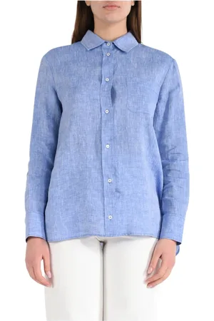 Max Mara Bluser & Skjorter, Dame, Blå, XS, Linned, Linnedskjorte Elise model