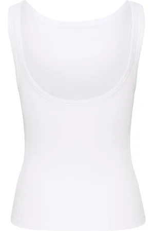 Gestuz Top, Dame, Hvid, L, Bomuld, Vendbar Top med Bred Stropper