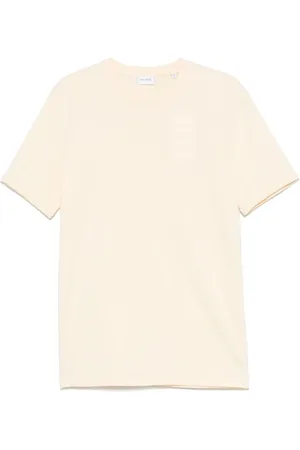 Les Deux Top, Herre, , M, Bomuld, Pastel Gul Logo Broderet T-shirt