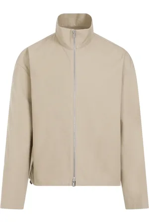Jil Sander Jakke, Herre, , M, Bomuld, Grå Bomuldsjakke med Stående Krave