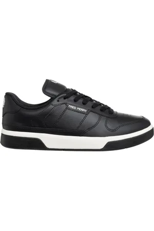 Fred Perry Sko, Herre, Sort, 41 EU, Læder, Plain B300 Sneakers med snørelukning