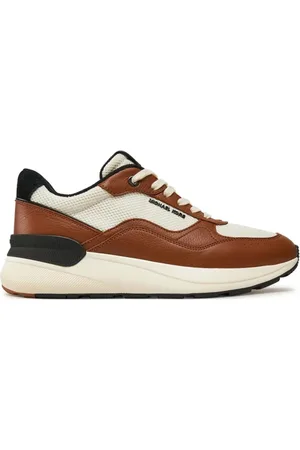 Michael Kors Sko, Herre, Brun, 44 EU, Læder, Trevor Trainer Sneakers i læder og strækmaske