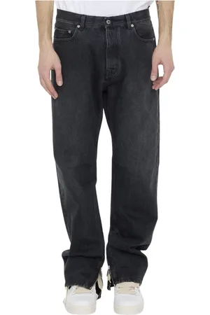 OFF-WHITE Jeans, Herre, Sort, W33, Bomuld, Arrow Skate Straight-Leg Jeans