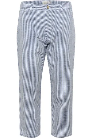 Cream Bukser, Dame, Blå, W27, Bomuld, Blå Twill Capri Bukser Straight-Leg