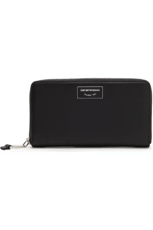 Emporio Armani Tilbehør, Dame, Sort, ONE SIZE, Læder, Læder lynlås tegnebøger og kortindehavere