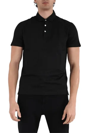 Dondup Top, Herre, Sort, XL, Bomuld, Jersey Polo med knappet krave