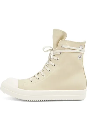 Rick Owens Sko, Dame, , 37 EU, Denim, Denim High Top Sneakers med Side Lynlås