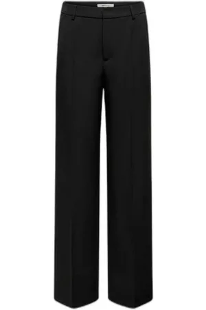 ONLY Bukser, Dame, Sort, M, Polyester, Sort Palazzo Bukser Kollektion til Kvinder