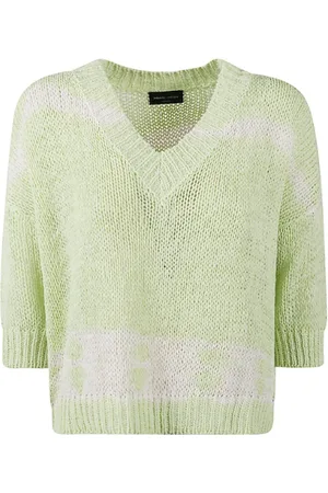 Roberto Collina Strik, Dame, Grøn, M, Uld, Stilfulde Sweaters Kollektion