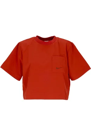 Nike Top, Dame, Rød, S, Polyester, Modern Vævet Boxy Top
