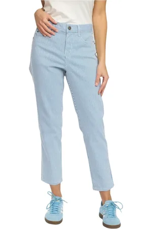 2-Biz Bukser, Dame, Blå, 3XL, Blå Stribede Cropped Bukser