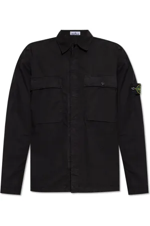 Stone Island Skjorte, Herre, Sort, 2XL, Bomuld, Bomuldsskjorte med lommer