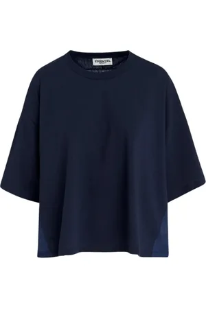 Essentiel Antwerp Top, Dame, Blå, M, Satin, Satin Back T-Shirt