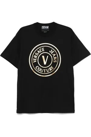 VERSACE Top, Herre, Sort, L, Sort Crew Neck T-shirt