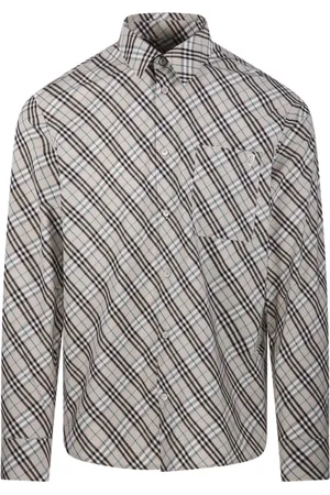 Burberry Skjorte, Herre, Grå, XL, Bomuld, Checkered Shirt