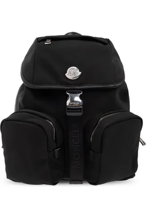 Moncler Taske, Dame, Sort, ONE SIZE, Uld, Rygsæk med logo-formet applikation