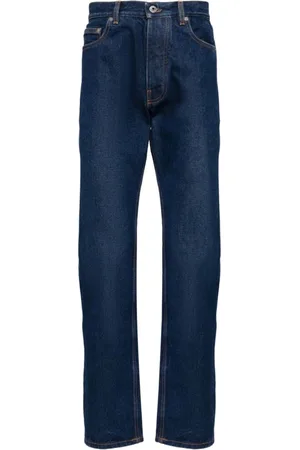 OFF-WHITE Jeans, Herre, Blå, W34, Bomuld, Low-Rise Jeans med lige ben