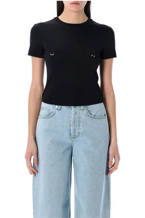 MUGLER Top, Dame, Sort, S, Bomuld, Piercing T-Shirt