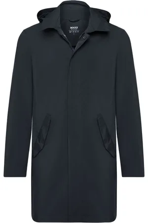 Boggi Milano Jakke, Herre, Blå, XL, Tyl, Tech Fabric Raincoat Style