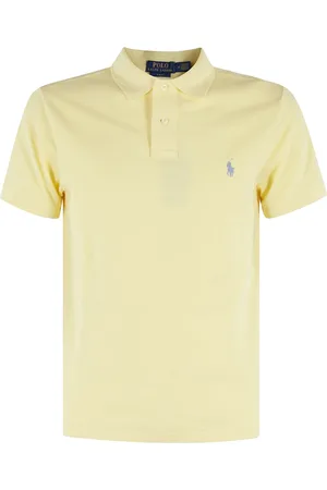 Ralph Lauren Top, Herre, Gul, XL, Bomuld, Gul Polo Strik Kort Ærme