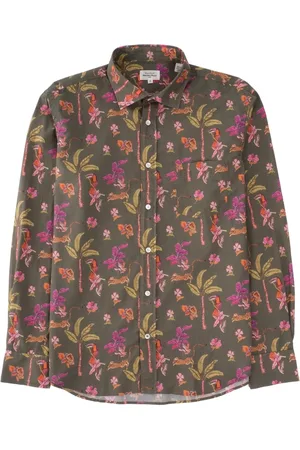 HARTFORD Skjorte, Herre, Flerfarvet, XL, Bomuld, Jungle Print Skjorte