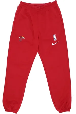 Nike Bukser, Herre, Rød, XL, Polyester, Miami Heat Basketball Træningsbukser