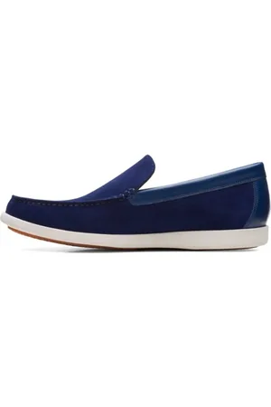 Clarks Sko, Herre, Blå, 40 EU, Læder, Blå læder mokkasin Ferius Creek