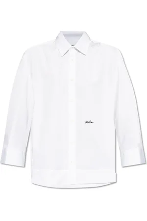 Dsquared2 Bluser & Skjorter, Dame, Hvid, M, Bomuld, Logo Broderet Langærmet Skjorte