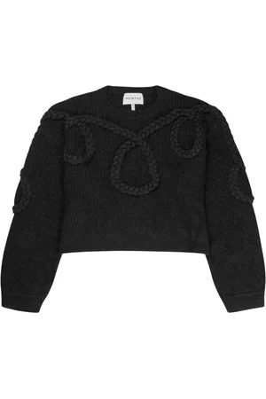 Munthe Strik, Dame, Sort, XL, Uld, Western-inspireret strikket sweater