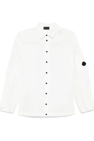 Moncler Bluser & Skjorter, Dame, Hvid, XS, Bomuld, Hvid Knapskjorte med Elastiske Manchetter