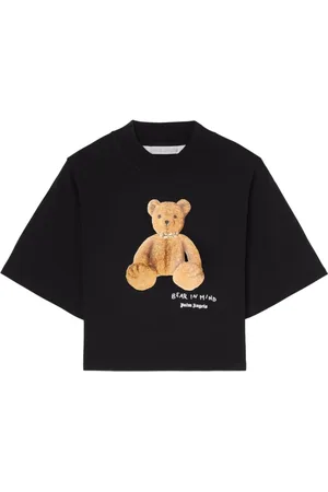Palm Angels Top, Dame, Sort, M, Uld, Logo Print Crew Neck T-shirt