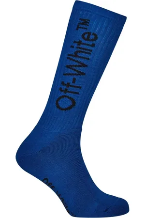 OFF-WHITE Undertøj, Herre, Blå, ONE SIZE, Bomuld, Arrow Logo Mid Socks