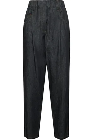 Brunello Cucinelli Bukser, Dame, Sort, XS, Bomuld, Wide Bukser