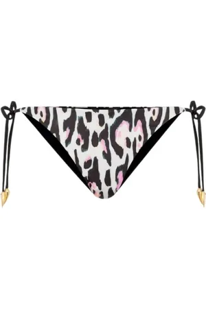 Roberto Cavalli Badetøj, Dame, Flerfarvet, XL, Uld, Dyremønster Bikini Briefs