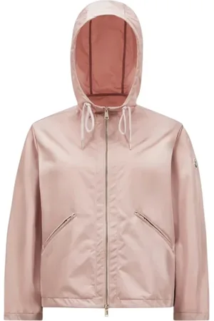 Moncler Jakke, Dame, Lyserød, M, Polyester, Lyserød hættetrøje med grosgrainkant